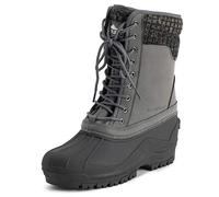 Polar Femmes Lacer Imperméable L'hiver Semelle En Caoutchouc Mi-Mollet Nubuck Boue Neige Bottes - Gris Nubuck - UK3/EU36 - YC0691