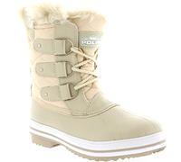 Polar Femmes Matelassé Court Canard Fourrure Doublée Boue Neige Hiver Bottes - BEI36 - AYC0014,36 EU,Beige Nylon
