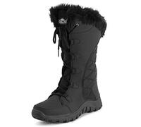 Polar Femmes Matelassée Fausse Fourrure L'hiver Canard Semelle En Caoutchouc Durable Neige Pluie Extérieure Bottes - Noir Nylon Grand - UK7/EU40 - YC0657
