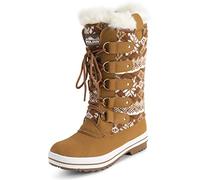 Polar Femmes Matelassée Grand Neige Imperméable L'hiver Fausse Fourrure Semelle En Caoutchouc Bottes - Tan Carde - UK8/EU41 - YC0628