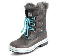 Polar Femmes Mid Rembourrée Thermique Semelle En Caoutchouc Imperméable L'hiver Neige Fausse Fourrure Bottes - Gris/Bleue - UK5/EU38 - YC0638