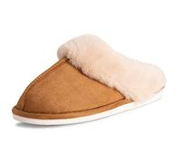 Polar Femmes Mousse A Mémoire Double Taille Luxe Semelle En Caoutchouc Peluche Fausse Fourrure L'hiver Chaussons - Tan - UK9-10/EU42-43 - EA0612