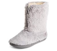 Polar Femmes Mousse A Mémoire Fermeture Eclairper Fausse Fourrure Couverte Semelle En Caoutchouc Intérieure Confortable Luxe Bottes Chaussons - Gris - UK6/EU39 - YC0720