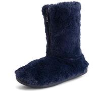 Polar Femmes Mousse A Mémoire Fermeture Eclairper Fausse Fourrure Couverte Semelle En Caoutchouc Intérieure Confortable Luxe Bottes Chaussons - Marine - UK6/EU39 - YC0721