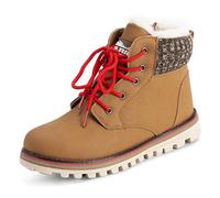 Polar Femmes Mousse A Mémoire Motarde Carde Bottes De Neige Fausse Fourrure Doublée Cousue Caoutchouc Semelle Thermique des Chaussures - Tan - UK10/EU43 - YC0653