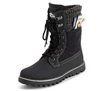 Polar Femmes Mousse A Mémoire Poche Eclair Latéral Imperméable Bande De Roulement Semelle En Caoutchouc Bottes De Neige - Noir Suède - UK5/EU38 - YC0614