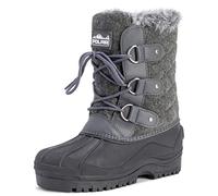 Polar Femmes Short Neige Hiver Tactique Imperméable Promeneur Mi-Mollet En Marchant Bottes - Gris Textile - UK6/EU39 - YC0369