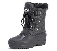 Polar Femmes Short Neige Hiver Tactique Imperméable Promeneur Mi-Mollet En Marchant Bottes - Noir Cuir - UK8/EU41 - YC0368