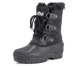 Polar Femmes Short Neige Hiver Tactique Imperméable Promeneur Mi-Mollet En Marchant Bottes - Noir - UK6/EU39 - YC0363