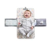 Polar Gear Matelas à langer portable avec poches ailées pour lingettes et couches | Matelas à langer de voyage lavable en machine avec poche de rangement avant, poignée et clip | Essentiels pour