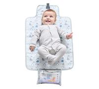 Polar Gear Matelas à langer portable pour bébé de 0 à 3 ans | Imperméable, pliable, rembourré, poche de rangement en maille, facile à nettoyer, léger, facile à transporter, avec poche