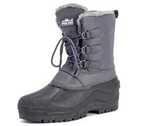Polar Hommes Boue Lacer Short Nylon Hiver Neige Pluie Lacer Imperméable Canard Bottes - Gris - UK10/EU44 - YC0338