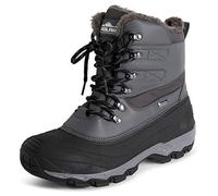 Polar Hommes Imperméable Semelle Bande De Roulement Profonde Fausse Fourrure Doublée l'hiver Bottes De Neige - Gris Lacer - UK9/EU43 - YC0683