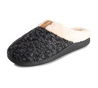 Polar Hommes Mousse A Mémoire Double Taille Peluche Semelle En Caoutchouc L'hiver Antidérapant Fausse Fourrure Chaussons - Noir/Gris - UK10-11/EU44-45 - EA0644