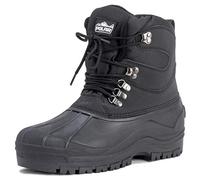 Polar Hommes Short Filet De Nylon Avec Superposition Canard Imperméable Sole Lacer Hiver Neige Bottes - Noir - UK9/EU43 - YC0439