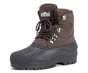Polar Hommes Short Filet De Nylon Avec Superposition Canard Imperméable Sole Lacer Hiver Neige Bottes - Marron - UK11/EU45 - YC0440