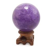 Polar Jade Amethyst Crystal Sphere, Rare Purple Power Stone Ball for Crystal Healing, Meditation, Scrying, Feng Shui, Hand-Made