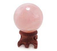 Polar Jade Sphère de Cristal de Quartz Rose de 45 mm de diamètre, pour Le Scrutation, la décoration, la guérison, la méditation, Le Feng Shui, Fait à la Main