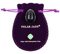 Polar Jade Œuf de yoni en obsidienne (œuf de jade Kegel), percé | Produit en pierre précieuse naturelle avec finition polie lisse pour les collections de cristal, la décoration et les cadeaux