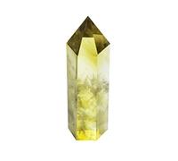 Polar Jade Yellow Quartz Crystal Wand Pointed & Faceted for Healing Reiki Chakra Meditation Therapy Decor (Citrine Crystal)
