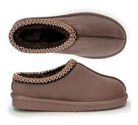 Polar Pantoufles pour femme en faux daim, flexible, imperméable, semelle en caoutchouc antidérapante avec mousse à mémoire de forme, chaussures de marche pour intérieur et extérieur, moka, 40 EU