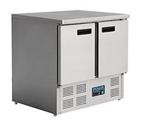 Polar Refrigeration G-Series 155W Table réfrigérée double Porte 240 litres, Acier inoxydable, 2°C à 5°C, 880x900x700mm, Refroidissement rapide assisté par ventilateur, Classe énergétique C, U636