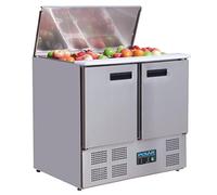 Polar Refrigeration G-Series Comptoir réfrigéré à salades 155W 240 Litre, Acier Inoxydable, 2°C à 8°C, 885(H)x900(L)x700(P)mm, 2 Étagères, Capacité: 2x1/1GN et 3x 1/6GN, G606