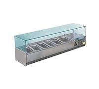 Polar Refrigeration G-Series Saladette refrigerée 150W, acier inoxydable, 2°C à 8°C, 435(H)x1500(W)x395(D)mm, Capacité : 5x 1/3 & 1x 1/2 Bacs GN (vendus séparément), GD876