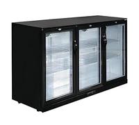 Polar Triple à charnière de porte arrière Bar Cooler 320L LED Noir Commercial réfrigérateur