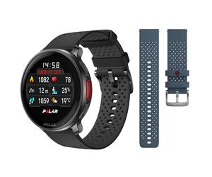 Polar Vantage V3 avec un bracelet bleu supplémentaire, Montre sport GPS, Cardiofréquencemètre, Autonomie prolongée, Montre connectée hommes et femmes, Cartes hors ligne, Montre running