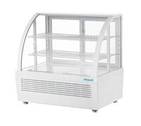 Vitrine de comptoir positive ventilée 100 Litres, 3 niveaux, ABS blanche, 105 W, 220 V - MONO