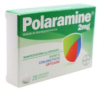 Polaramine Maléate De Dexchlorphéniramine Manifestation Allergiques 20 Comprimés Sécables 2mg