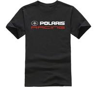 Polaris Racing RZR snöskoter Logo T-Shirt herr rund hals kortärmad bomull T-Shirt topp kläder svart S, Svart, 3XL