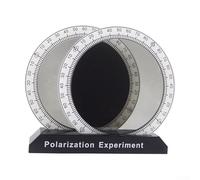 Polariseur optique pour expériences d'étudiants - Démonstrateur de polarisation de la lumière avec plaque d'interférence, 205 mm de diamètre, échelle claire pour physique (noir blanc)