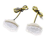PolarLander 1 Paire LED Moto Clignotants LED Clignotants encastrés Lampes de Clignotant pour Accessoires Moteur S-uzuki GSXR 600/750 Blanc