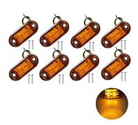 PolarLander 24v 12v 8pcs LED Côté Marqueur LED Lumière pour Voitures Camions Remorques Clearance Lampe Lumières pour Remorque Bateau Camion Van Jaune