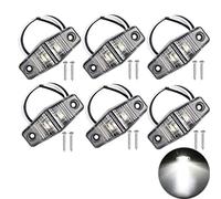 PolarLander 6 Pcs Feux de gabarit côté Voiture LED Lampe de Liquidation 12V 24V Remorque E-marquée Piranha Caravan Bus feu arrière Lampe Amber Blanc