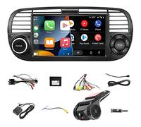 PolarLander Autoradio Android 9 Bluetooth RDS Compatible for Fiat 500 (2007-2015) Auto Radio sans Fil Carplay Android Auto 7" avec Sat Navi/WiFi/FM/USB/DVR/Mirror Link pour Android/iOS