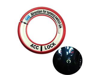 PolarLander Ignition Key Rings Switch Anneau décoratif Luminous Auto ACC Lock Circles Stickers Cover Rouge