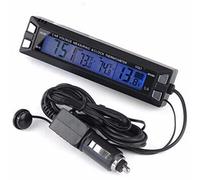 PolarLander Multifonction 3 en 1 Horloge numérique Voiture thermomètre Voiture voltmètre Voiture à l'intérieur et de l'alarme de Tension de température extérieure