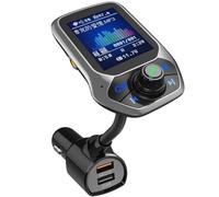 PolarLander Transmetteur FM Bluetooth Écran Couleur Autoradio Lecteur MP3 Modulateur FM sans Fil Kit Mains Libres Bluetooth avec QC 3.0 Dual USB Chargeur de Voiture Support TF & Disque U