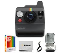 Polaroid Appareil photo instantané de type I Now Generation 3 (Noir) avec film couleur de type I (8 poses), étui de protection rigide, câble de charge USB-C et dragonne
