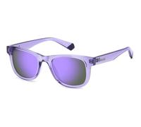 Polaroid Enfant PLD 8009/N/NEW 789/MF Lunettes de soleil Plastique Violet Violet Carré Polarisé Miroir