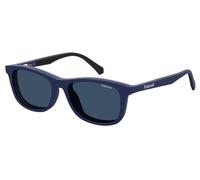 Polaroid Enfant PLD 8045/CS FLL/C3 Lunettes de soleil Plastique Bleu Gris Carré Polarisé Clip-on