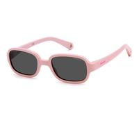 Polaroid Enfant PLD K003/S 35J/M9 Lunettes de soleil Polycarbonate Rose Gris Carré Polarisé