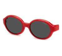 Polaroid Enfant PLD K004 CL-ON C9A/M9 Lunettes de soleil Bio polyamide Rouge Gris Ronde Polarisé Clip-on