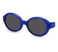 Polaroid Enfant PLD K004 CL-ON PJP/M9 Lunettes de soleil Bio polyamide Bleu Gris Ronde Polarisé Clip-on