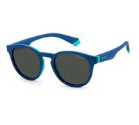 Polaroid Enfant Polaroid PLD 8048/S 465/M9 Lunettes de soleil Plastique Bleu Gris Ronde
