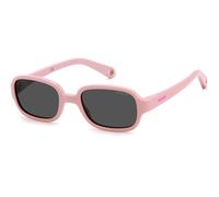 Polaroid Enfant Polaroid PLD K003/S 35J/M9 Lunettes de soleil Polycarbonate Rose Gris Carré Polarisé