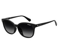 Polaroid Lunettes de soleil femme PLD 4089/F/S – monture noire 807/WJ, verres gris polarisés, 55